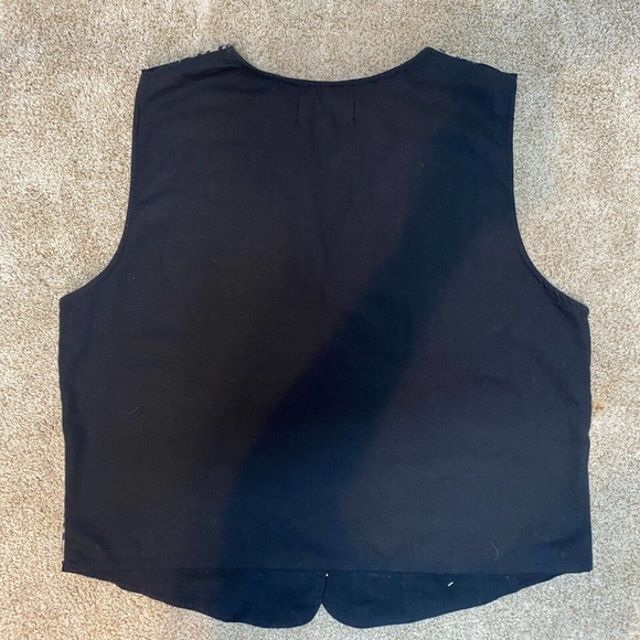 Dress Barn Wearable Art Vest Size 1X Black Animal Print Embroidered Granny Core - Picture 13 of 13